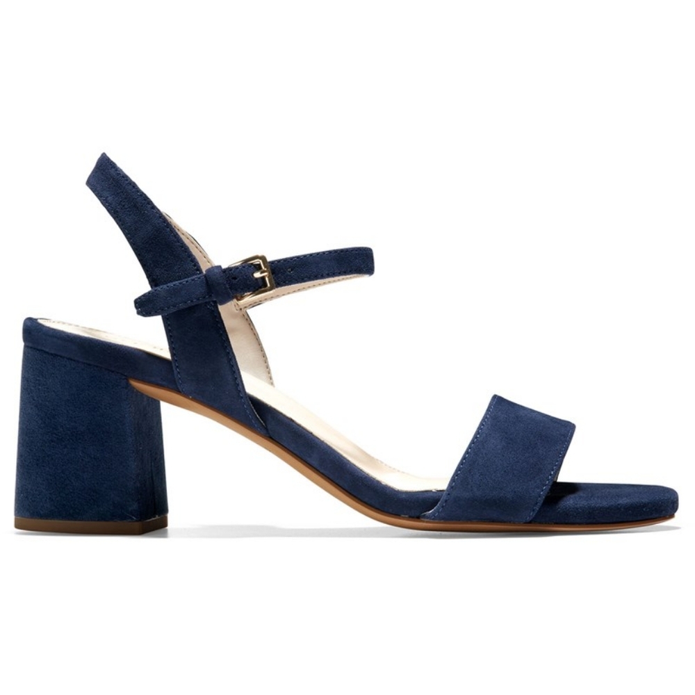 Cole Haan Women's Josie Block Heel Sandal- Navy Suede-Size 8